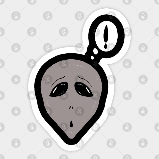 Surprised Alien Gray! Sticker by DMcK Designs